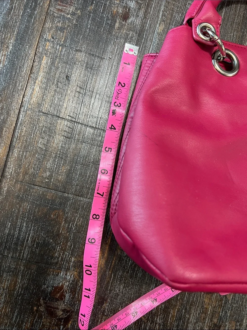 Betsey Johnson Hot Pink Quilted Satchel with Silver Hardware